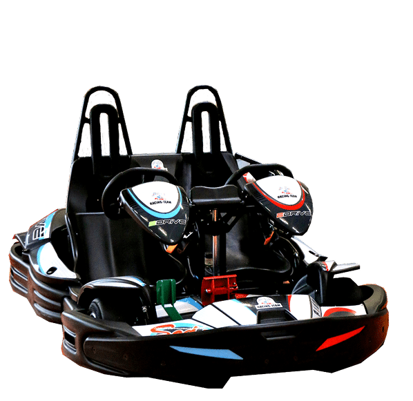 Modernes Kart als Doppelsitzer.